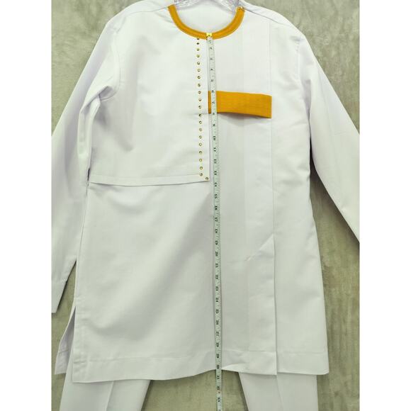 Mens Suit 2 Piece Outfit Dashiki African Long Sleeve Shirt and Trouser - Picture 3 of 10